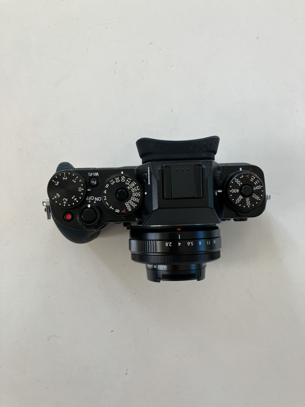 Fuji Xt1 with 27mm lens attached top view