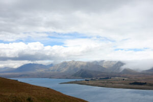 A view of Lake Tekapo from Mt John observatory.